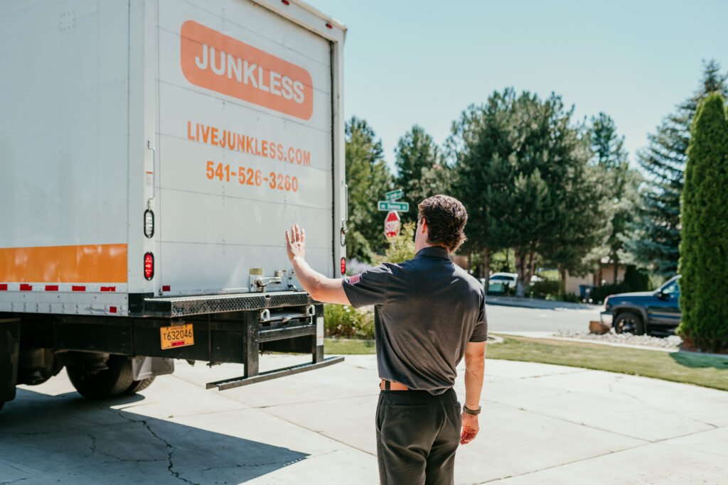 Movers carefully transporting belongings across Central Oregon